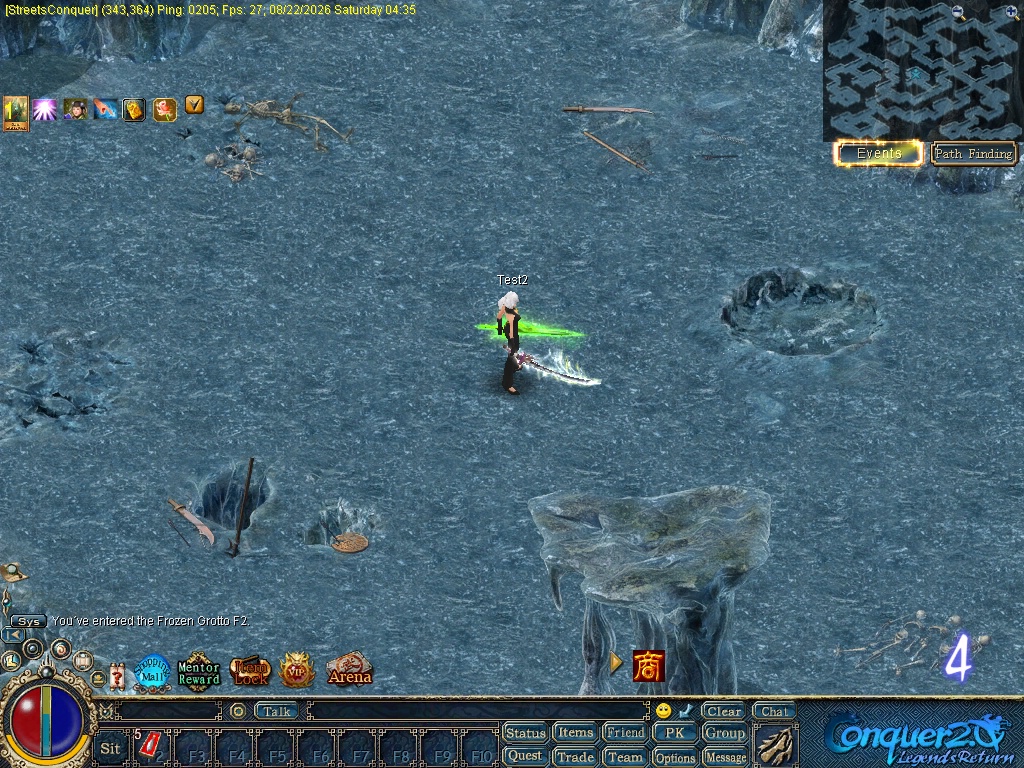 Frozen Grotto boss area in the Streets Conquer client